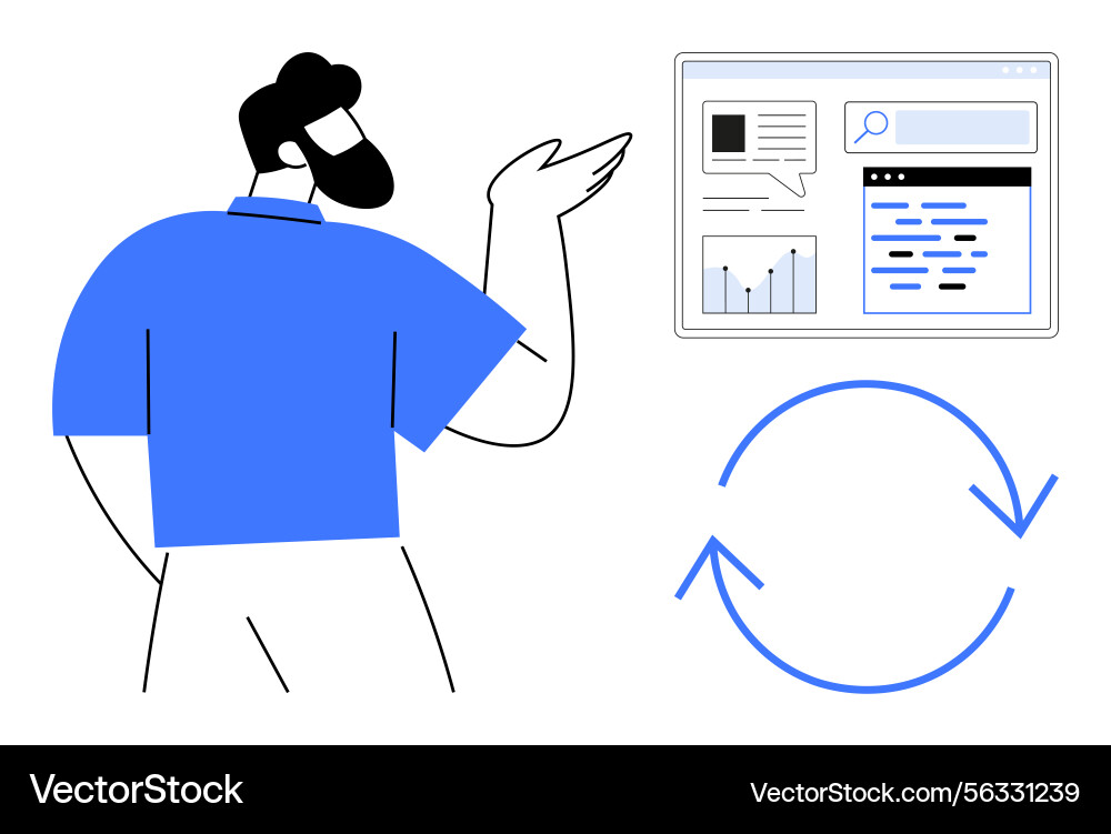 Web Analytics Growth Dashboard vector image