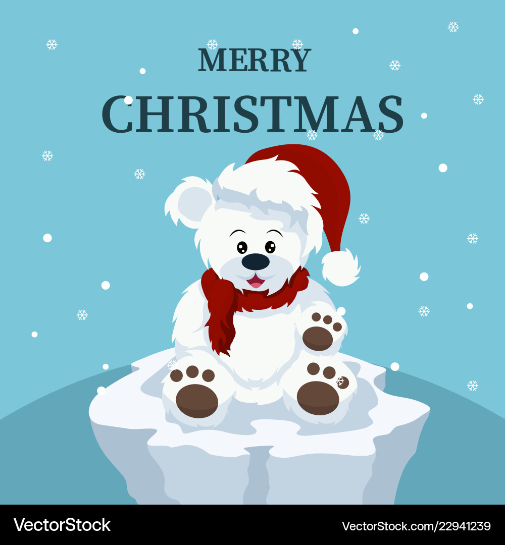 Weihnachtskarte des schönen Eisbären Babys Weihnachtskarte des schönen Eisbären Babys vektorbild