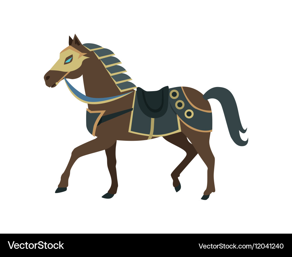 Armored Knight's War Horse Vector Image