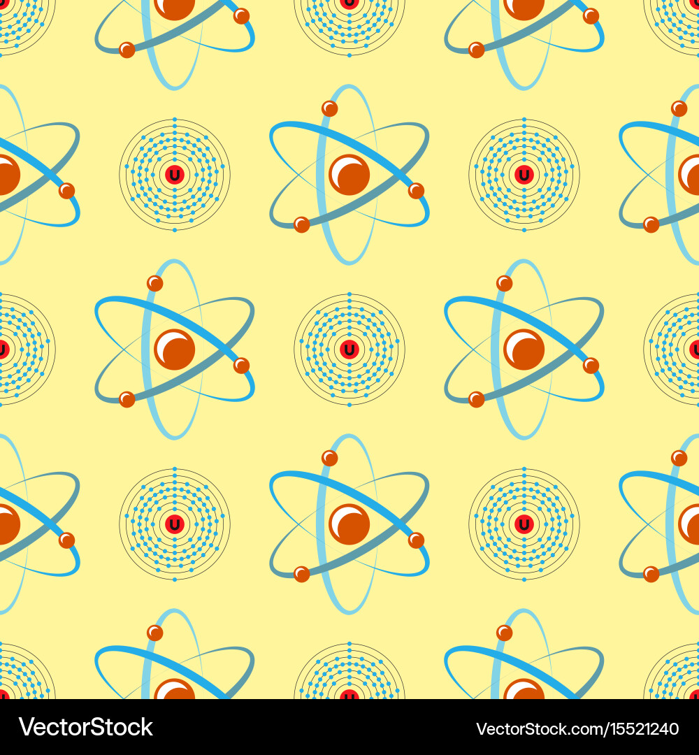 Atom icon seamless pattern background Vector Image