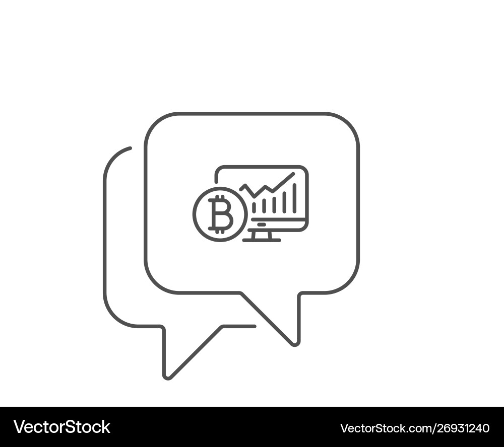 Bitcoin graph line icon cryptocurrency analytics Vector Image
