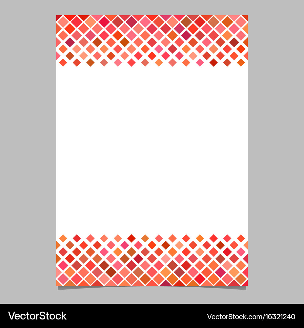Brochure template from red diagonal square pattern vector image