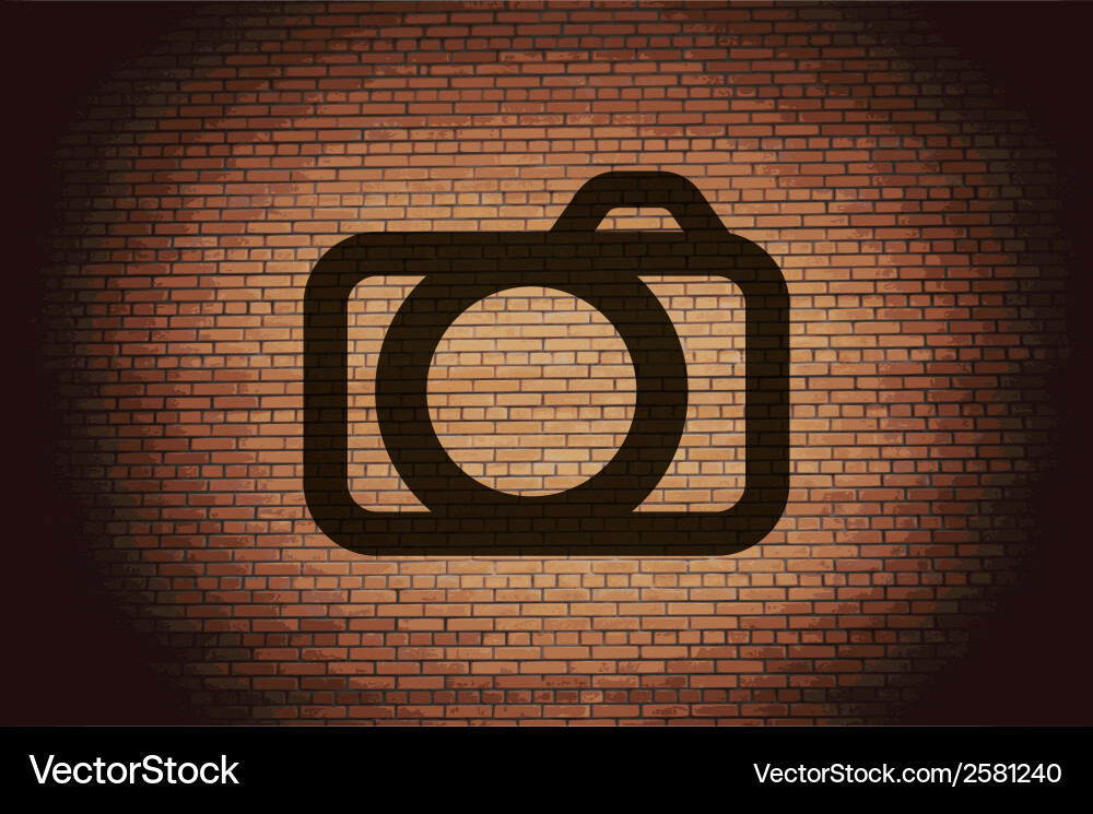 Camera flat modern web button and space for your vector image