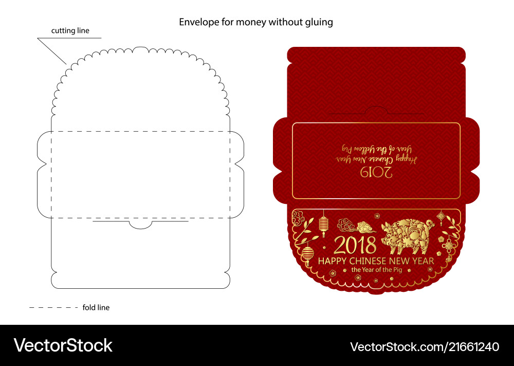 Chinese new year money red packet - ang pau Chinese new year money red packet - ang pau vector image
