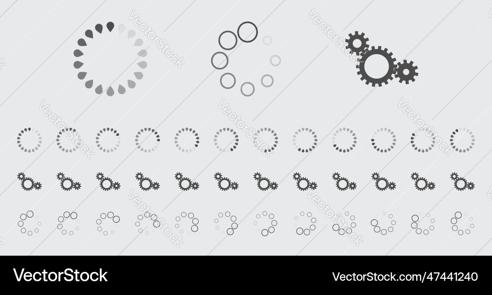 Circular loading buffering icons set Circular loading buffering icons set vector image