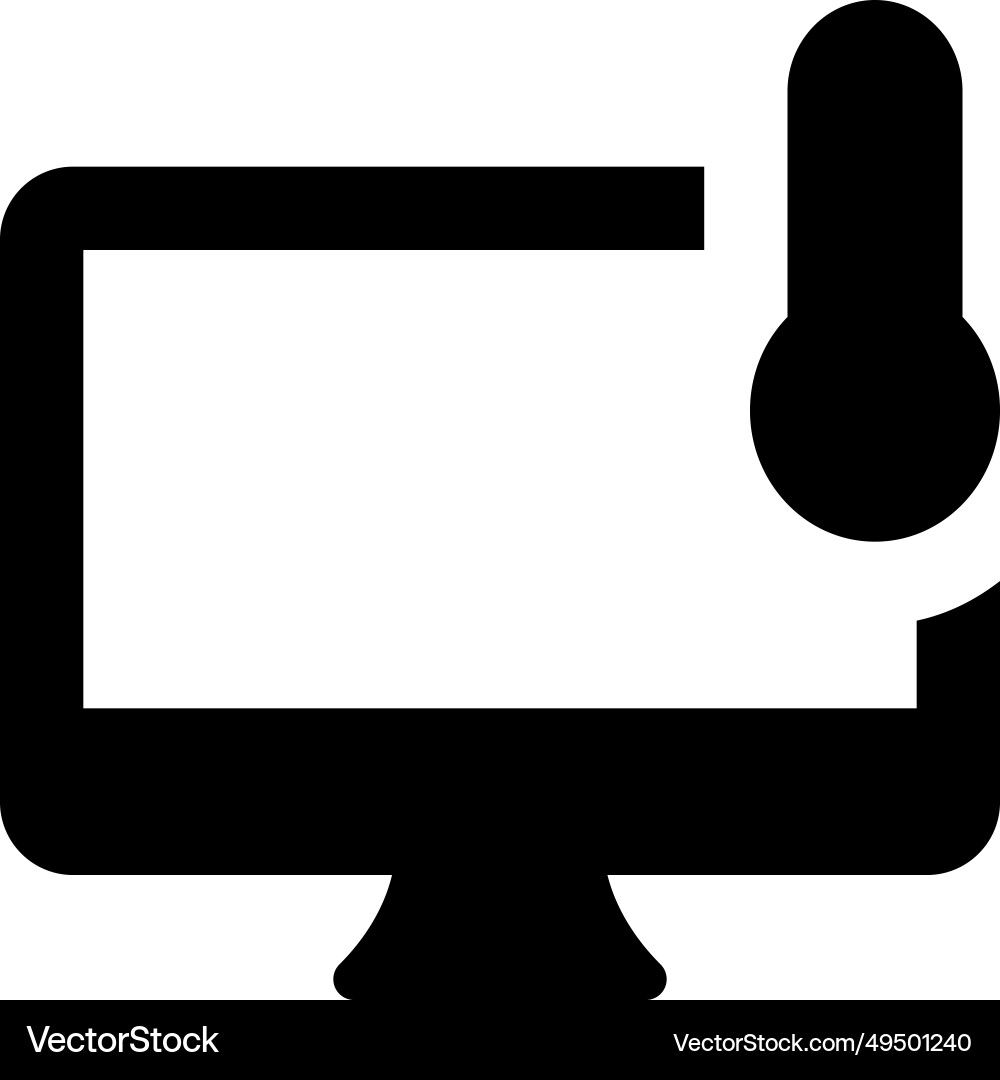 Interface Temperature Vector Current system temperature displayed on computer Vector Image