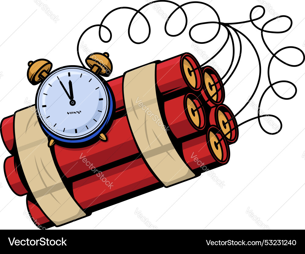 Dynamite bomb with timer stick retro pop Dynamite bomb with timer stick retro pop vector image