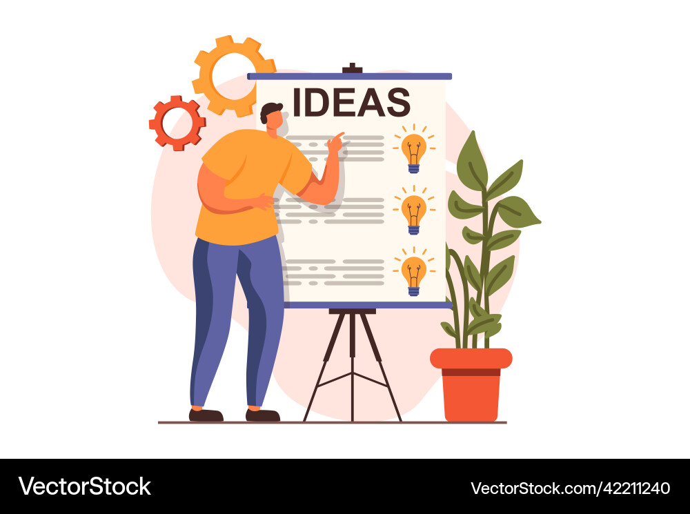 Finding ideas web concept in flat design Finding ideas web concept in flat design Vector Image