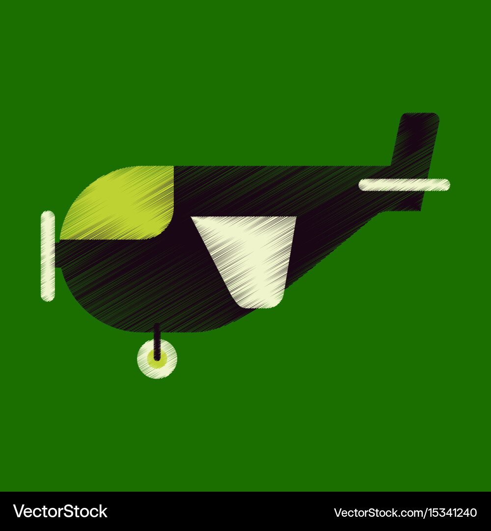 Flat icon in shading style airplane with propeller Vector Image