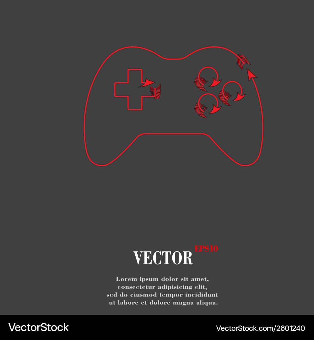 Gaming joystick flat modern web button and space Vector Image