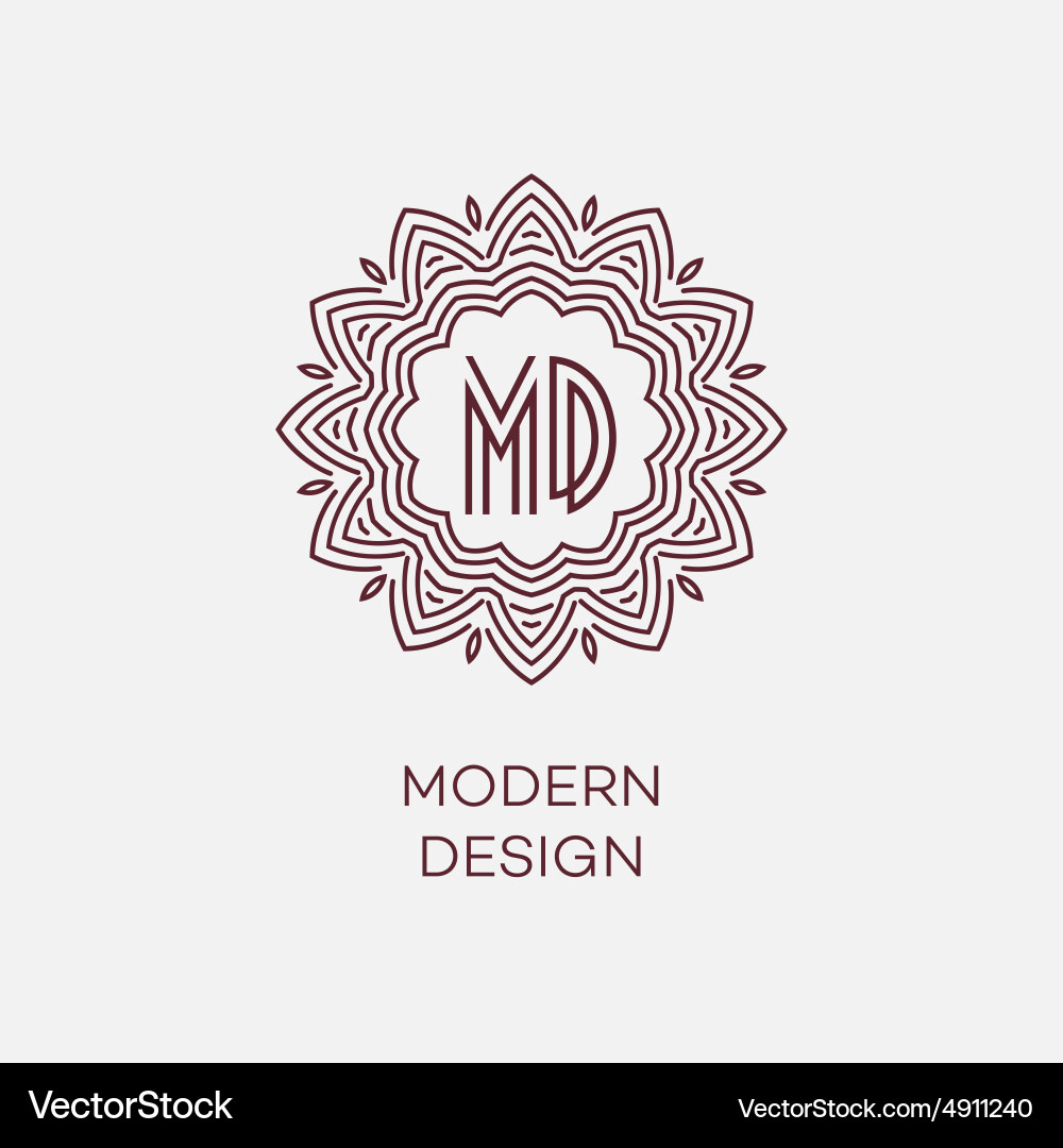Geometric frame in mono line style vector image