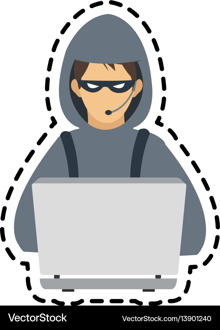 Hacker man icon Vector Image