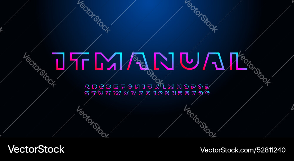 Modern font alphabet from segment line Modern font alphabet from segment line vector image