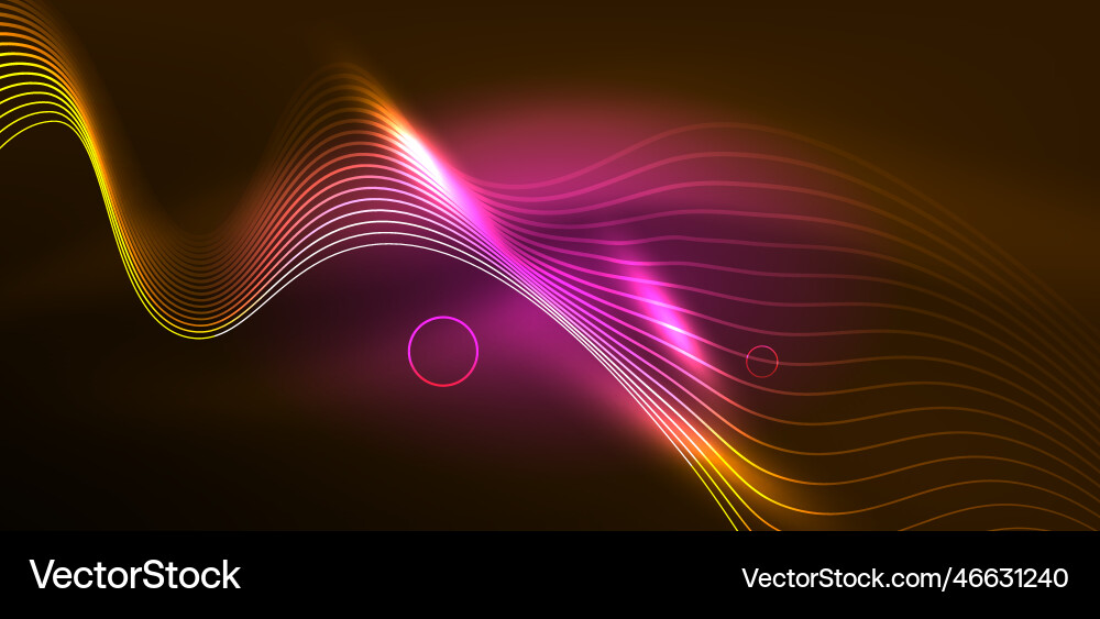 Neon lines and waves abstract background techno Neon lines and waves abstract background techno vector image