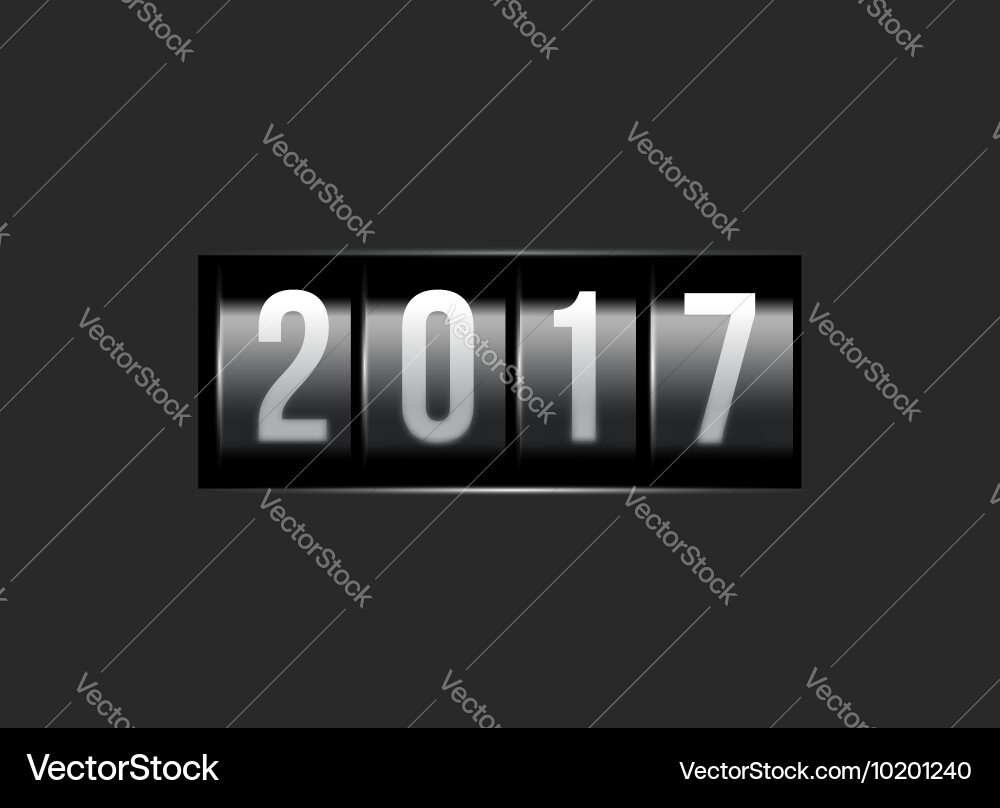 New year counter 2016 with power button vector image
