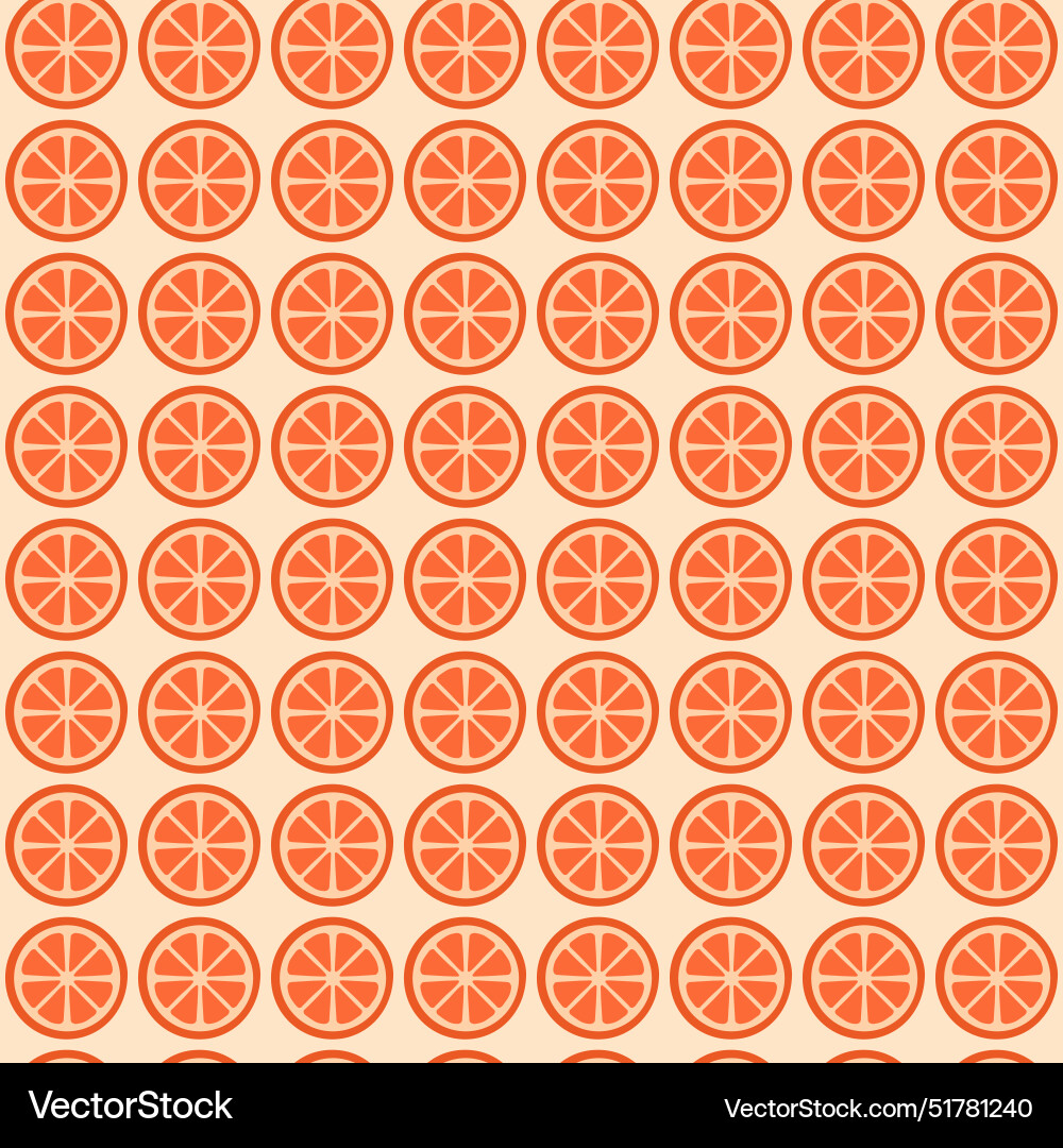 Orange circle slice grapefruit seamless pattern Orange circle slice grapefruit seamless pattern vector image
