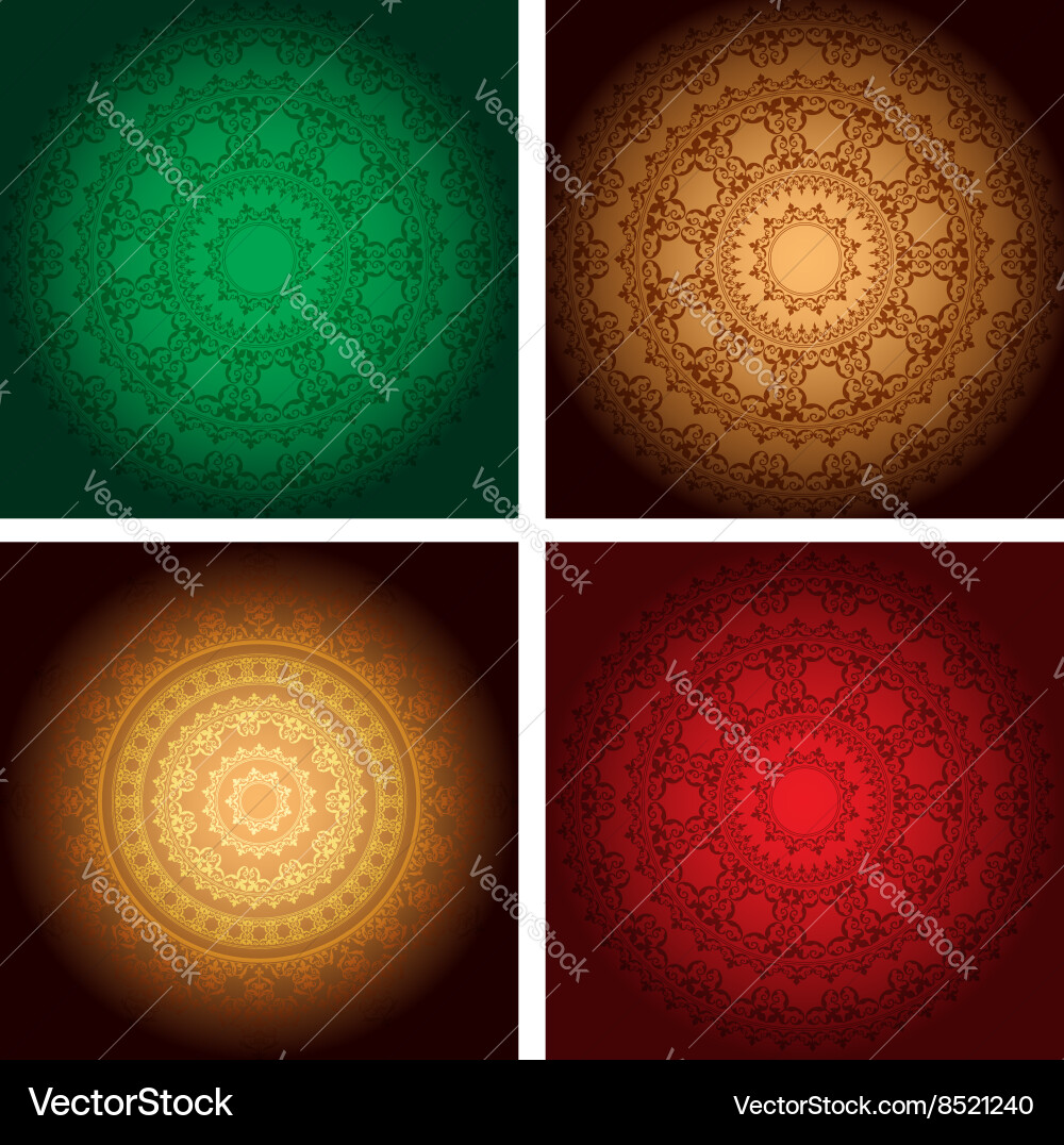 Ornate Gradient Patterns Vector Image