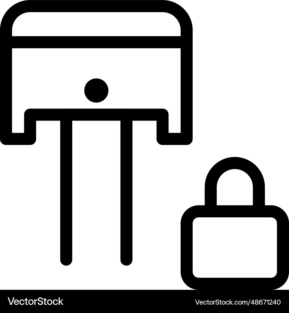 Piston a component with locking system vector image
