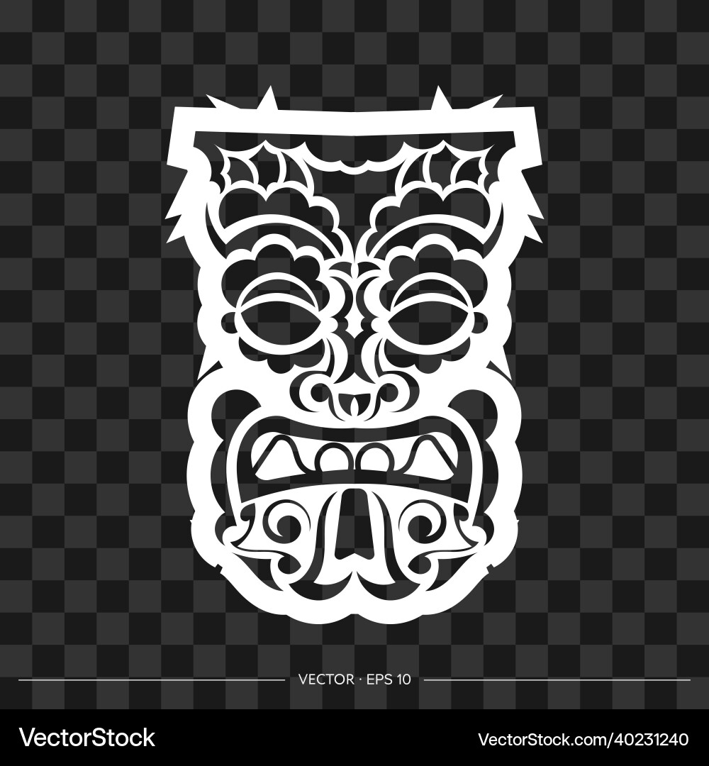 Polynesian mask from patterns the contour Polynesian mask from patterns the contour vector image