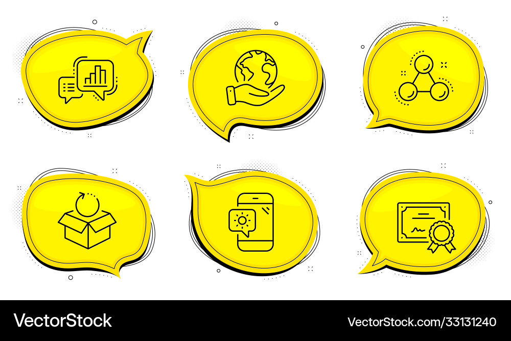 Return package weather phone and graph chart Return package weather phone and graph chart Vector Image
