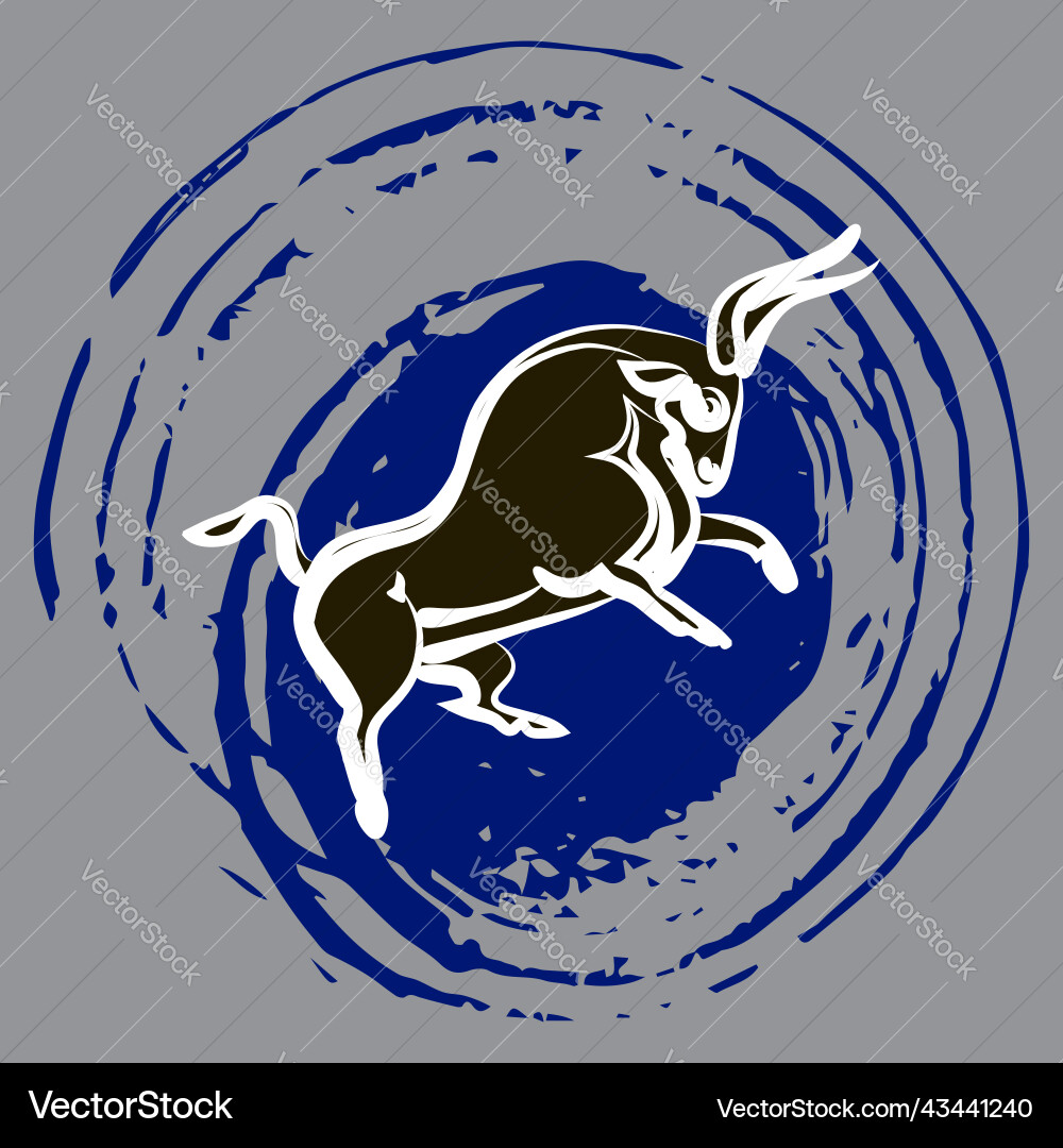 Schwarz und weiß kraftvoll wütend Bulle Silhouette Schwarz und weiß kraftvoll wütend Bulle Silhouette vektorbild
