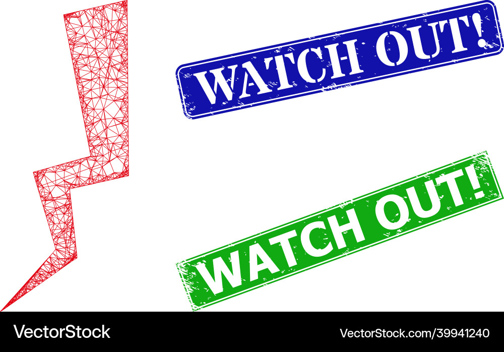 Scratched watch out warn imprints and triangular Scratched watch out warn imprints and triangular Vector Image