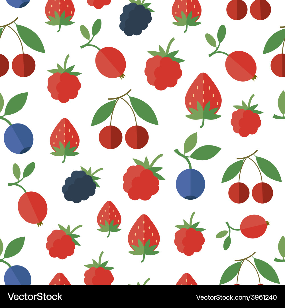 Seamless pattern with berries background vector image