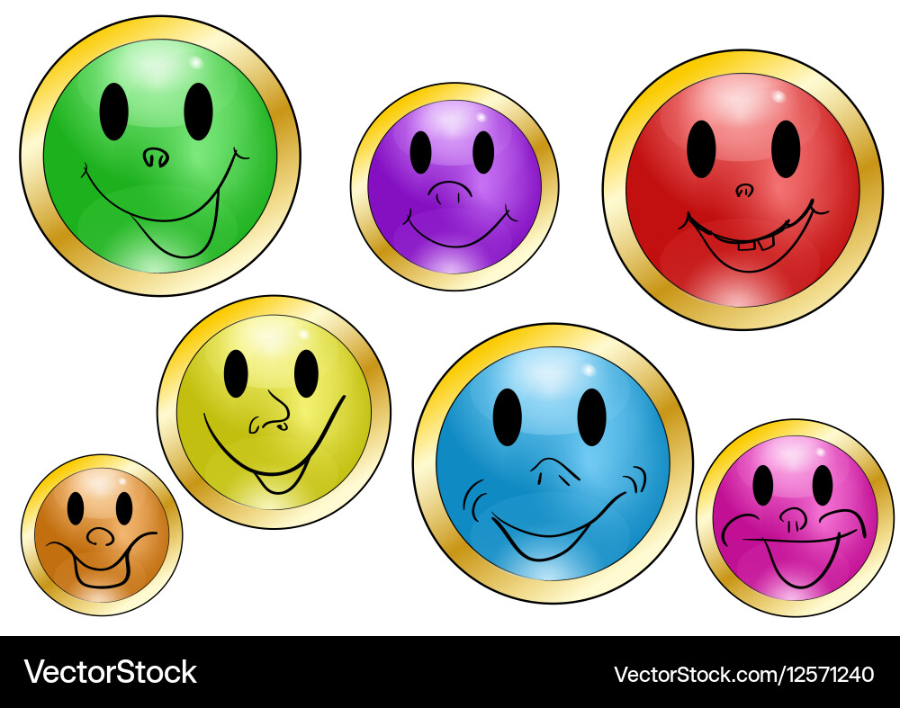 Smiling Button Icons Vector Image