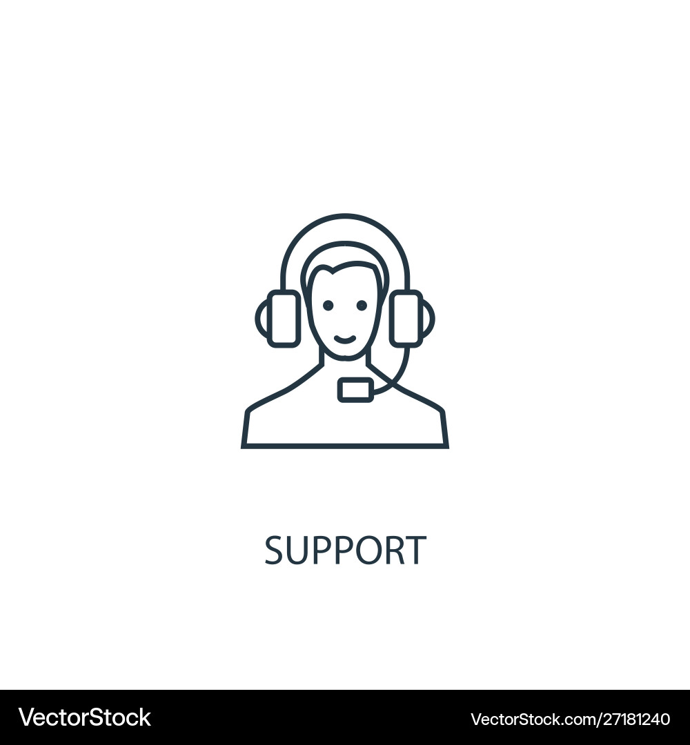 Support concept line icon simple element vector image