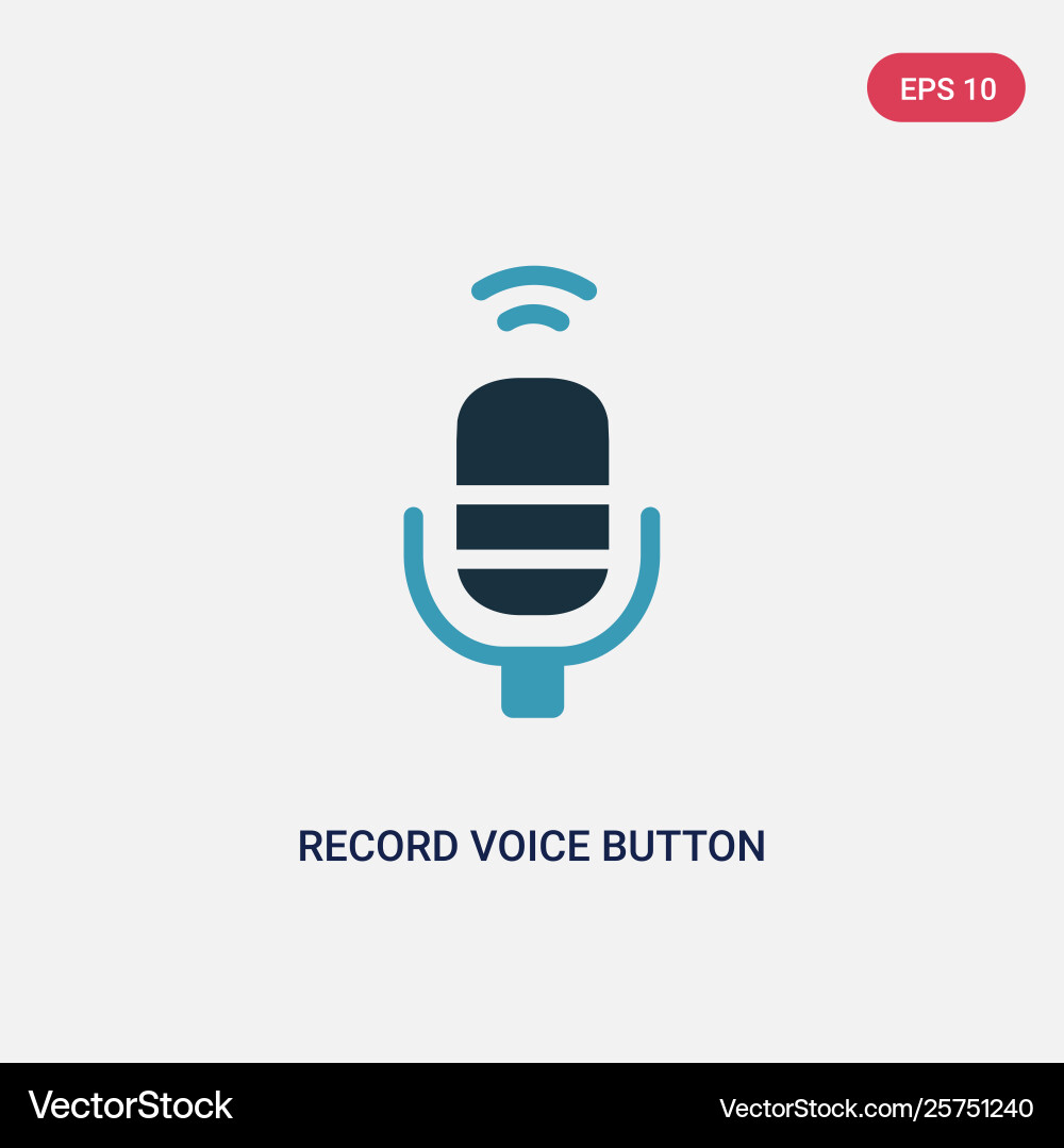 Two color record voice button icon from user Two color record voice button icon from user vector image