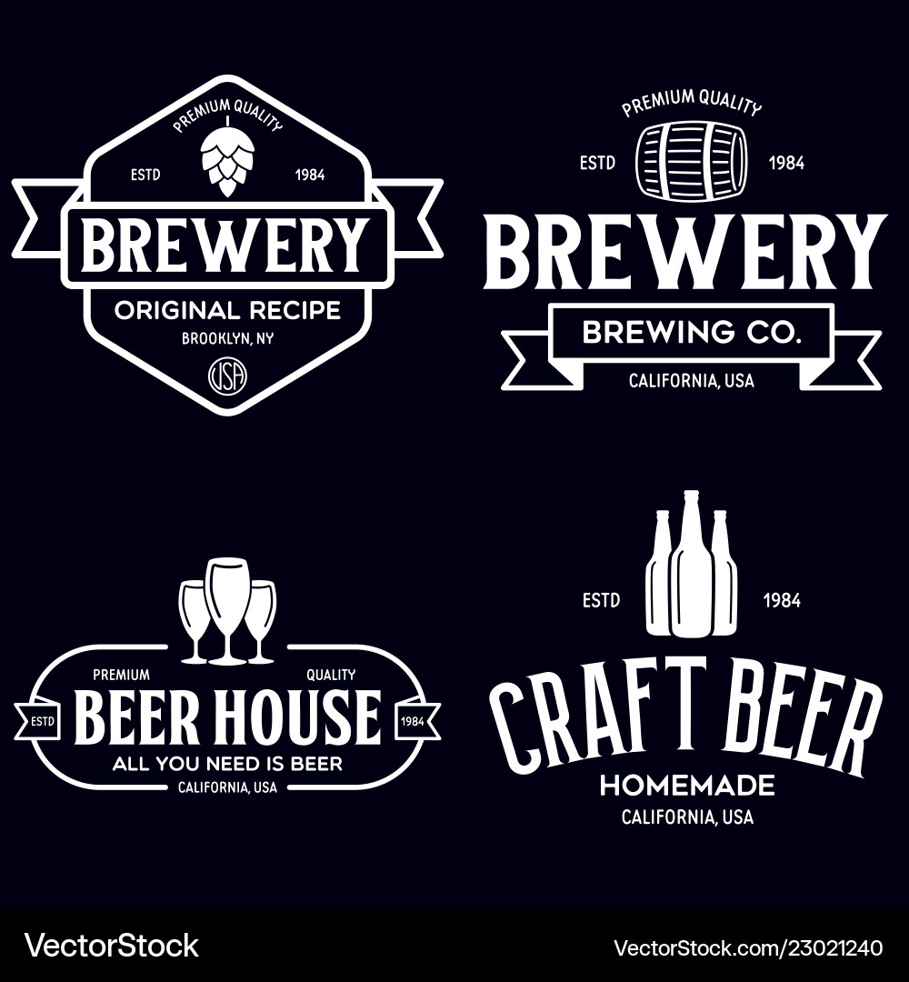 Vintage Beer Badge Templates Vector Image