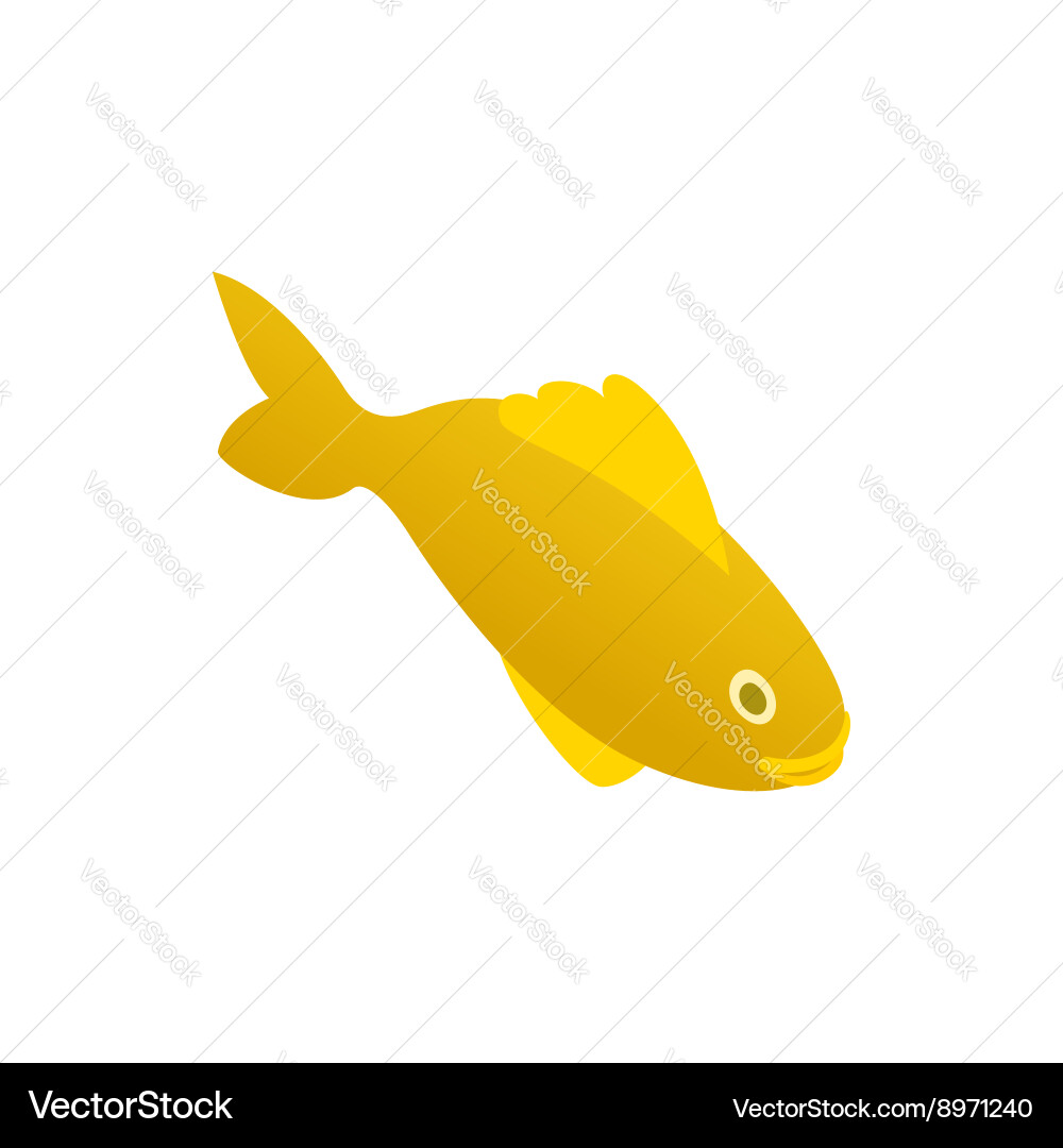 Yellow marine fish icon isometric 3d style Vector Image