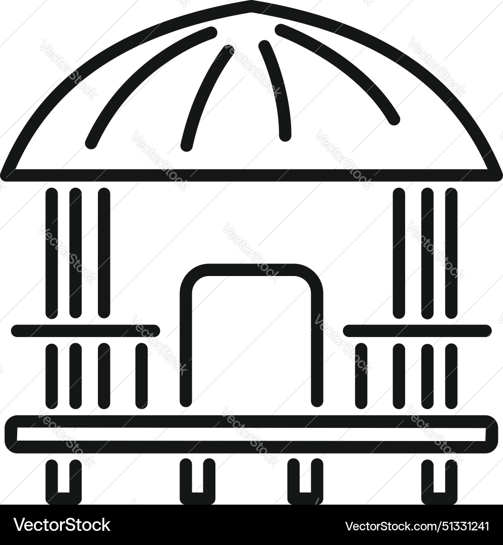 A simple linear gazebo icon A simple linear gazebo icon Vector Image