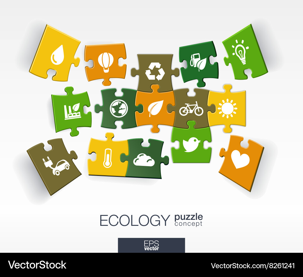 Abstract ecology background with connected color vector image