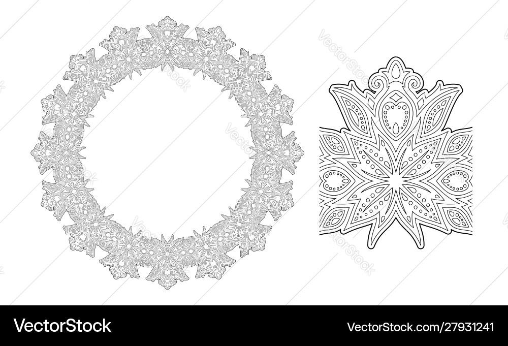 Abstract round linear pattern with paint brush Abstract round linear pattern with paint brush vector image