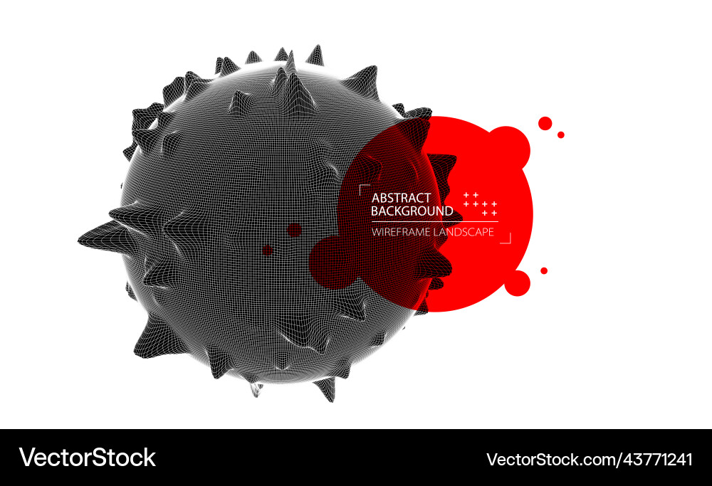 Abstract sphere background with waves 3d surface Abstract sphere background with waves 3d surface vector image