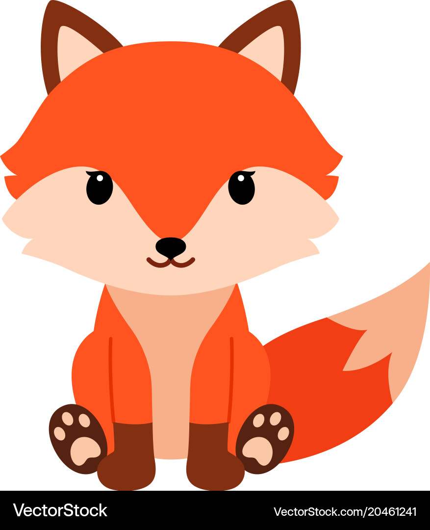 Adorable Cartoon Fox Illustration Vektorbild