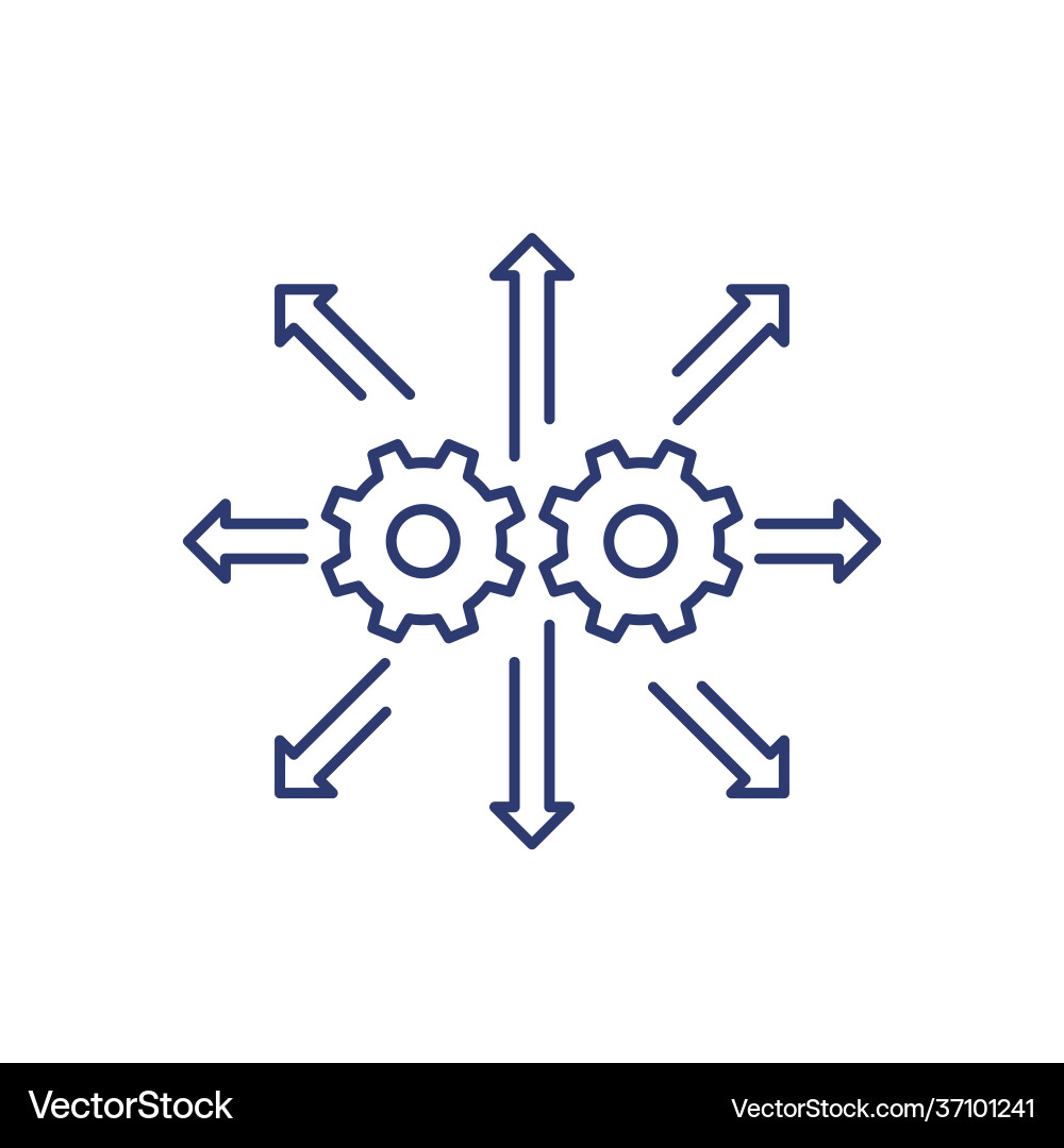 Automation and integration line icon on white vector image