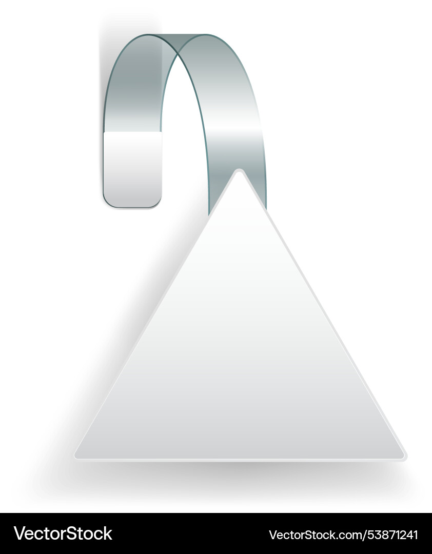 Blank triangular shelf wobbler pointing down Blank triangular shelf wobbler pointing down vector image