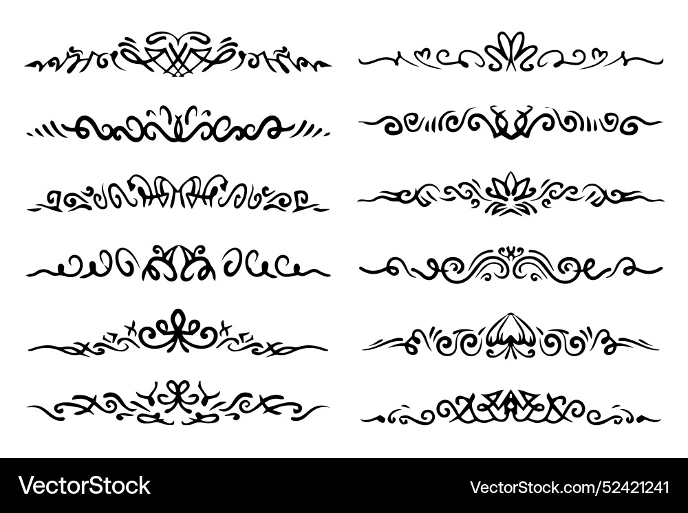 Calligraphic design elements Royalty Free Vector Image