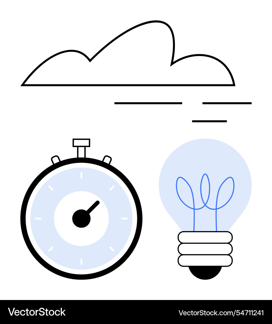 Cloud computing efficiency symbolized by stopwatch Cloud computing efficiency symbolized by stopwatch vector image