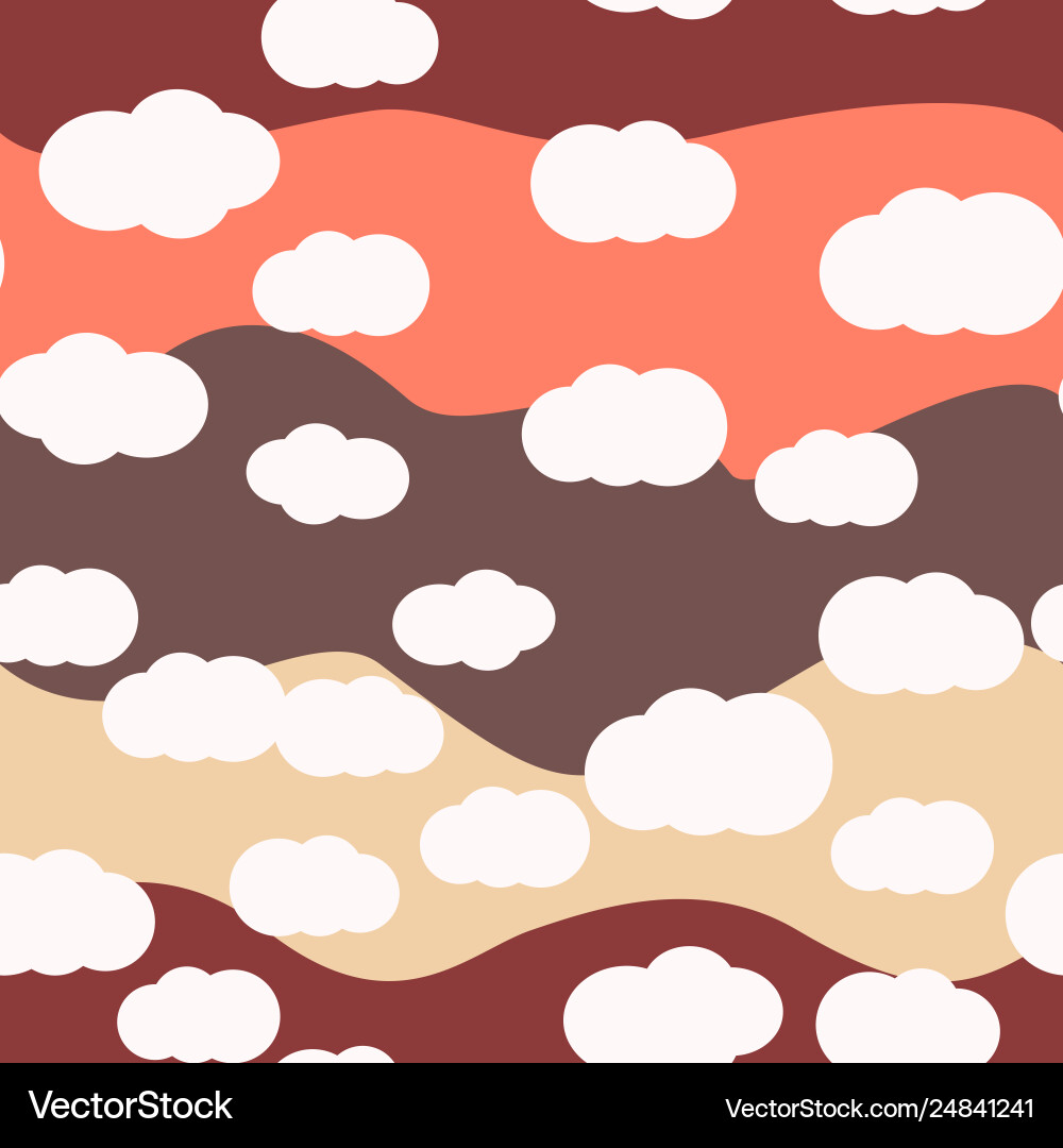 Clouds bright colors seamless pattern Vector Image