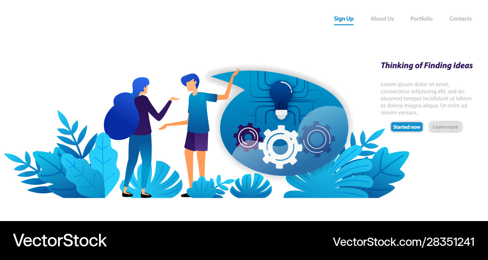 Concept mechanism thinking and finding Vector Image