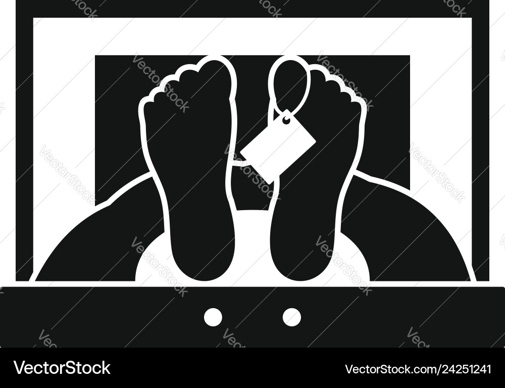Corpse forensic cell icon simple style Vector Image