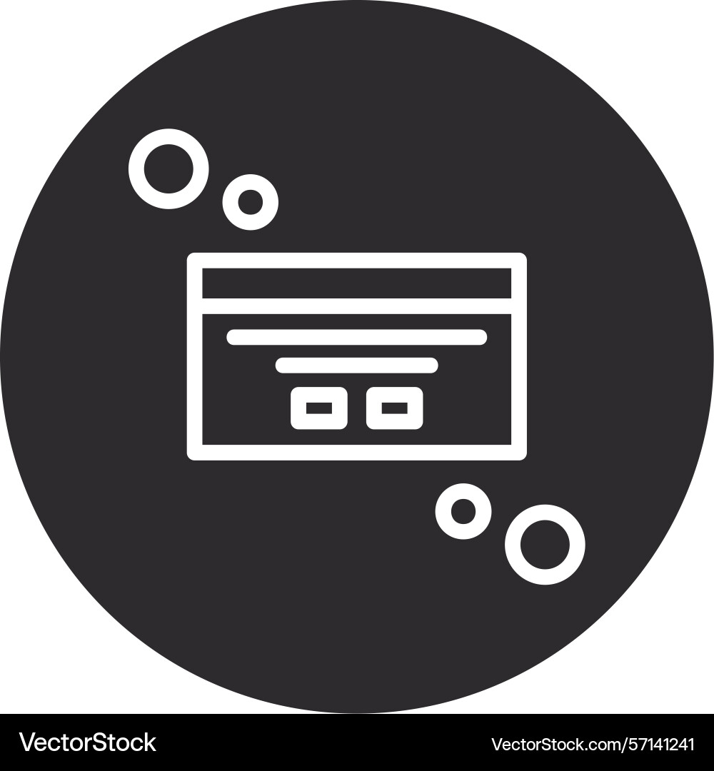 Dialog box customization inverted circle black vector image