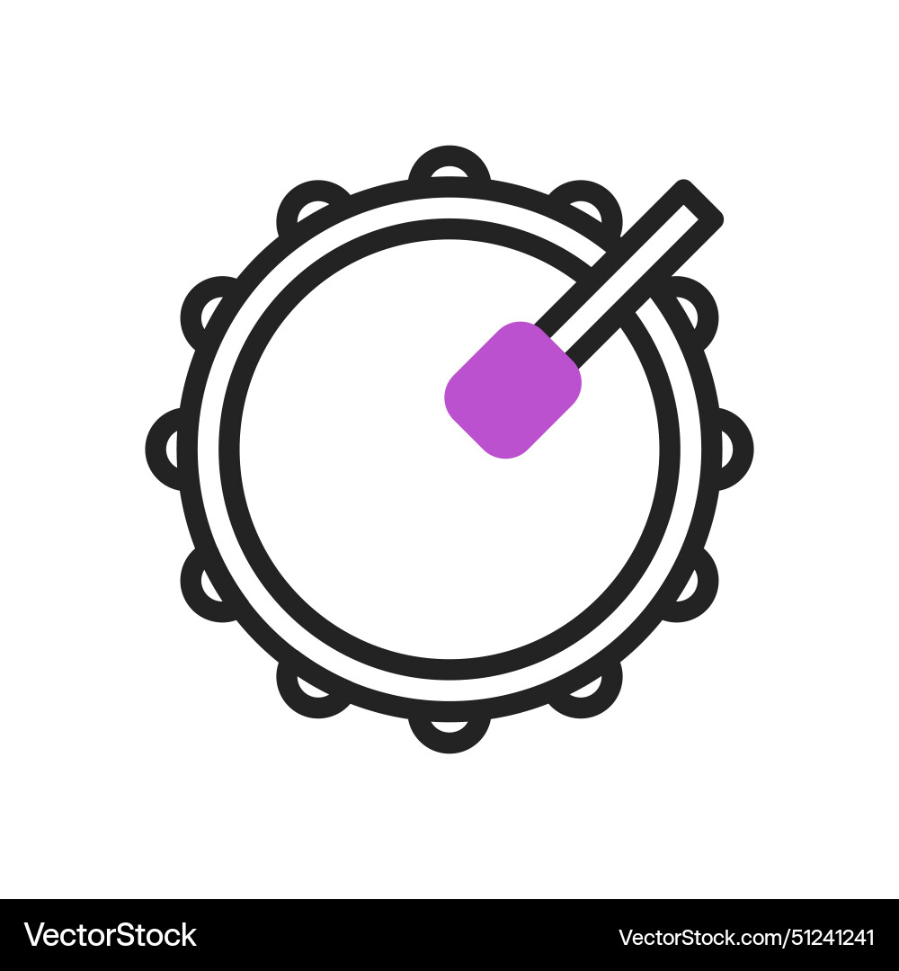 Drum icon duotone purple black ramadan Drum icon duotone purple black ramadan vector image