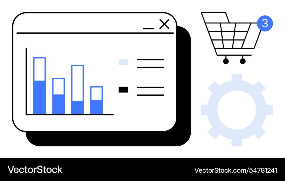 E-commerce dashboard interface with bar chart E-commerce dashboard interface with bar chart vector image