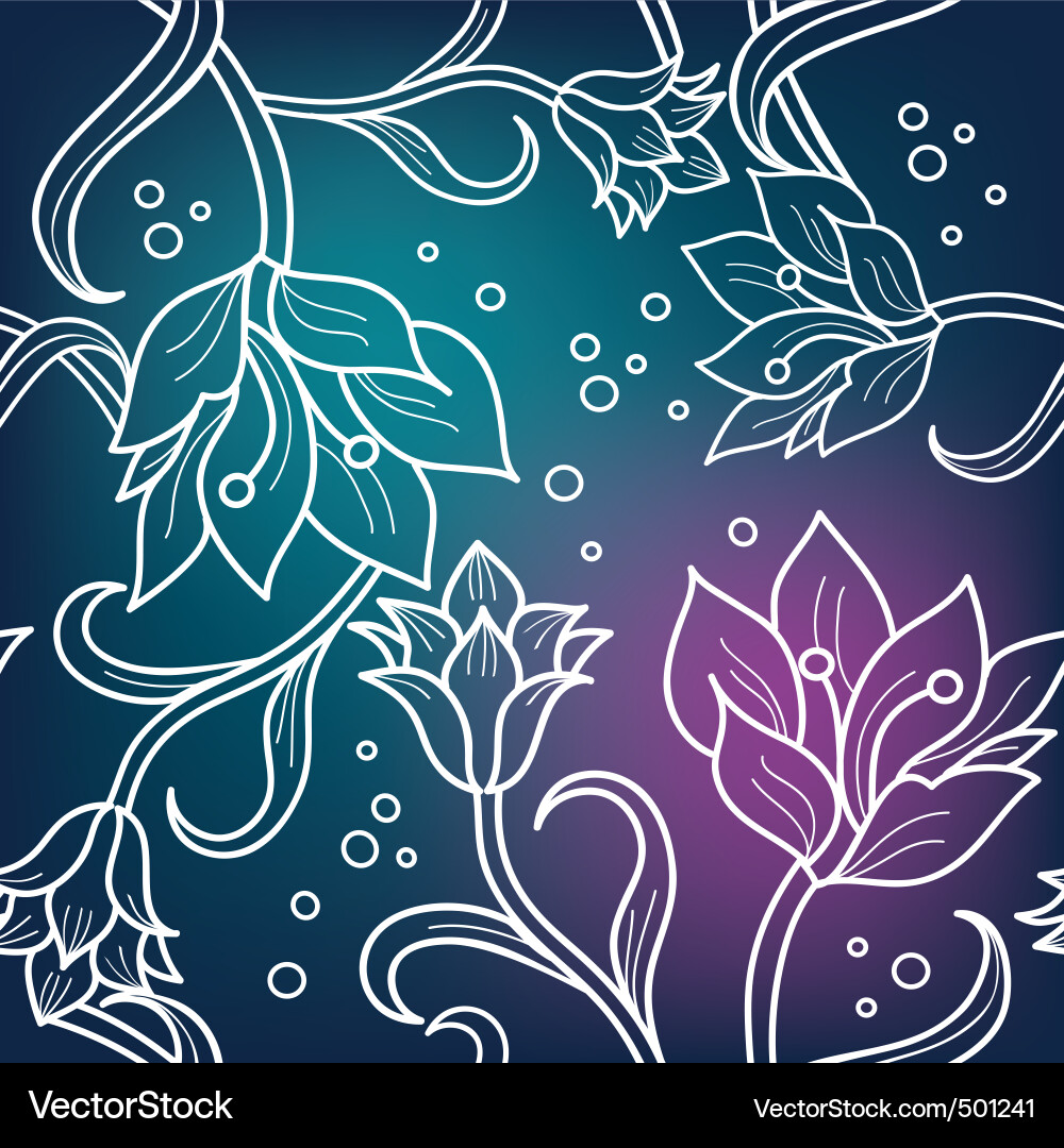 Elegant Floral Scroll Pattern Vector Image