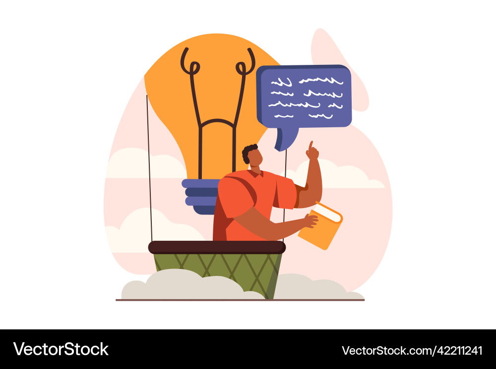 Finding ideas web concept in flat design vector image