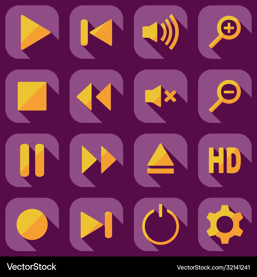 Flat modern design with shadow icon player vector image
